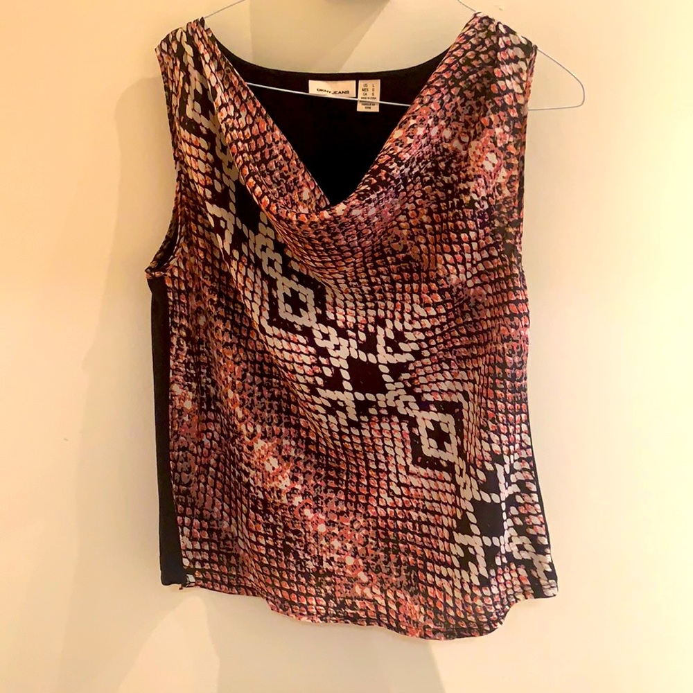 Snakeskin Cowl Neck blouse